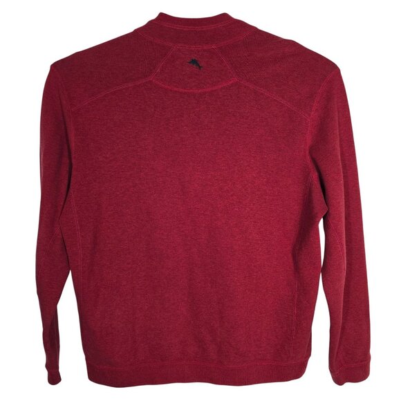 Tommy Bahama Reversable Sweater XL Men's 1/4 Zip Pullover Maroon Gray - Picture 3 of 5